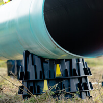 stackable pipeline support using PipePillo pipe pillows