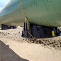 Figure 3- PipePillos tied to pipeline